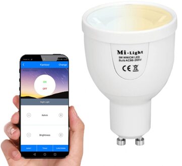 milight led spot set dual white mét wifi module 5 watt gu10