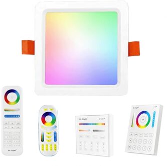 milight RGBWW complete set met 1-4 vierkante LED downlights 9 Watt set met afstandsbediening