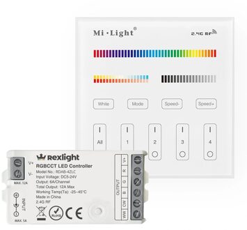 Milight touch wandpaneel 230v & 4-zone controller voor RGBWW led strips - complete set