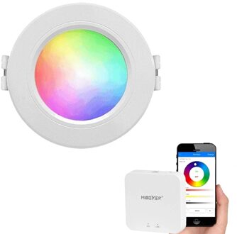 milight Wifi set met 1-4 RGBWW LED downlights 6 Watt inbouwspots