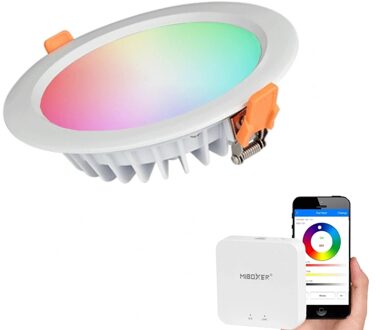 milight Wifi set met 1-4 RGBWW led inbouwspots downlight 15 watt
