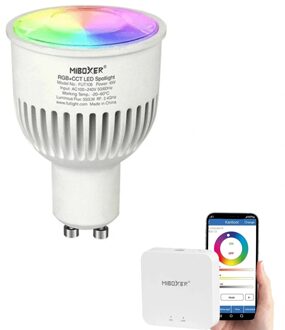milight Wifi set met 1 tot 4 RGBW led spots 5w gu10 fitting
