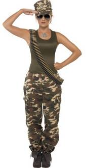 Militair kostuum - Sexy legerpak met pet - Verkleedkleding maat S (36-38)