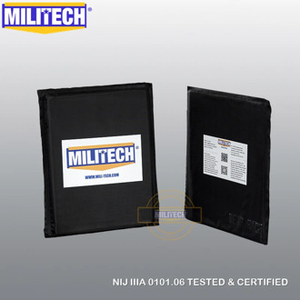 MILITECH Ballistic Panel BulletProof Plate Side Insert 6" x 8" Pair NIJ Level 3A & NIJ 0101.07 Level HG2 Aramid Soft Body Armor