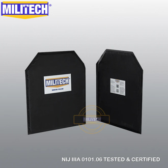 MILITECH Bulletproof Plate 10x12 Shooters Cut NIJ 0101.06 3A NIJ 0115.00 Level 2 Stab Resistant Aramid Soft Ballistic Panel Pair