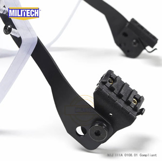 MILITECH NIJ IIIA 3A Bulletproof Visor for PASGT ACH FAST Picatinny Railed Helmet Ballistic Visor For Tactical Rail Helmets