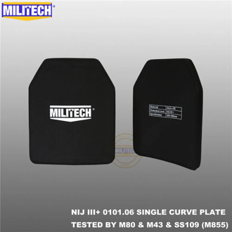 MILITECH SAPI & 10x12 Bulletproof Plate NIJ III+ /NIJ 0101.07 RF2 Alumina&PE Stand Alone Two PCs Ballistic Panel AK47&SS109&M80