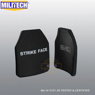 MILITECH Two PCs Multi Curve SIC & PE NIJ IV Bulletproof Panels NIJ IV Stand Alone Ballistic Plates NIJ Lvl 4 Composite Armor