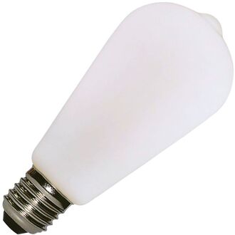Milky ST64 | LED Edison Lamp | Grote fitting E27 Dimbaar | 6W (vervangt 54W) Opaal