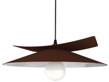 Miller Hanglamp, 1x E27, Bruin/gouden Zilveren, D.40cm