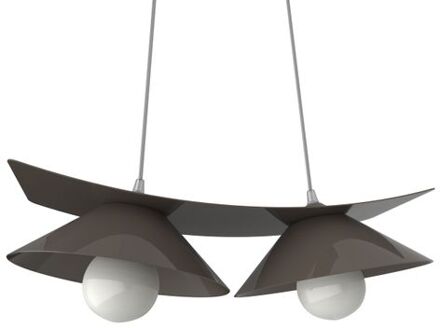 Miller Hanglamp, 2x E27, Metaal, Grijs Taupe, L.27cm