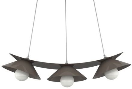 Miller Hanglamp, 3x E27, Metaal, Grijs Taupe, L.70cm
