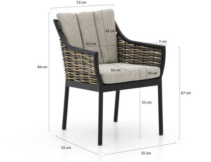 Milou 240cm dining tuinset 7-delig - Laagste prijsgarantie! Zwart