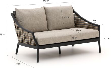 Milou lounge tuinbank 2-zits 145cm - Laagste prijsgarantie! Grijs