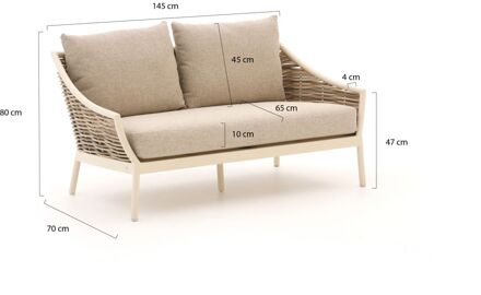 Milou lounge tuinbank 2-zits 145cm - Laagste prijsgarantie! Wit