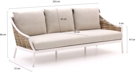 Milou lounge tuinbank 3-zits 203cm - Laagste prijsgarantie! Wit