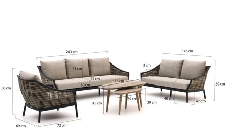 Milou/ROUGH-K stoel-bank loungeset 5-delig - Laagste prijsgarantie! Grijs