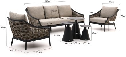 Milou/Tusa stoel-bank loungeset 5-zits 6-delig - Laagste prijsgarantie! Grijs