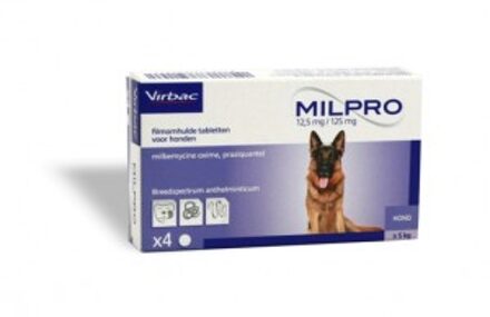 Milpro Ontwormingsmiddel - Hond Boven 5 Kg - 4 Tabletten