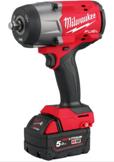 Milwaukee M18 FHIW2F12-502X 18V Li-Ion accu Slagmoersleutel met frictiering set (2x 5.0Ah accu) in H 4933492783