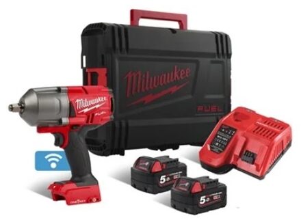 Milwaukee M18 ONEFHIWF12-502X ONE-KEY 18V Li-Ion accu Slagmoersleutel set (2x 5.0Ah accu) in HD Box - 1898Nm - koolborstelloos