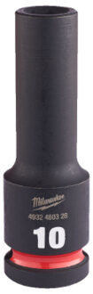 Milwaukee SHOCKWAVE™ Krachtdop 1/2" lang 10 mm - 1 stuk 4932480328