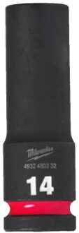 Milwaukee SHOCKWAVE™ Krachtdop 1/2" lang 14 mm - 1 stuk 4932480332