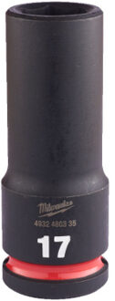 Milwaukee SHOCKWAVE™ Krachtdop 1/2" lang 17 mm - 1 stuk 4932480335