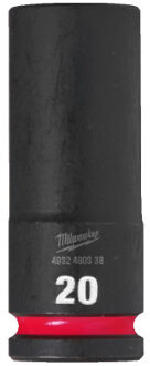 Milwaukee SHOCKWAVE™ Krachtdop 1/2" lang 20 mm - 1 stuk 4932480338