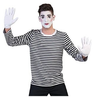 Mime verkleed shirt voor heren L - Carnavalskostuums Multikleur