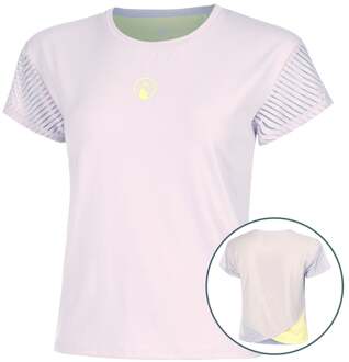 Mind Cross T-shirt Dames-Mauve,Geel - L