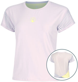 Mind Cross T-shirt Dames-Mauve,Geel - XS,S,M,L