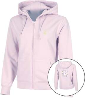Mind Taped Zip Sportjas Dames-Mauve,Neongroen - L