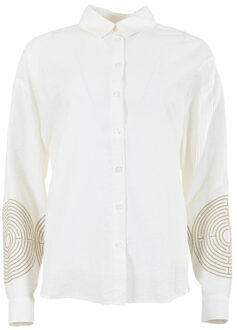 Minde blouse sp25.20.316 off white/l sand Wit - 40