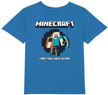 Minecraft Crafting Since Alpha Kids' T-Shirt - Blue - 110/116 (5-6 jaar)