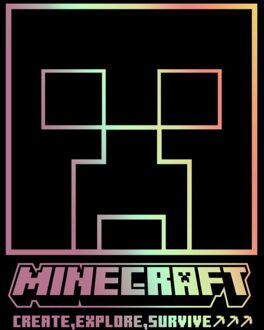 Minecraft Create Explore Survive Unisex T-Shirt - Black - 5XL
