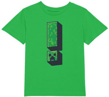 Minecraft Creeper Exclamation Kids' T-Shirt - Kelly Green - 110/116 (5-6 jaar)