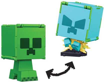 Minecraft Flippin Action Figure Creeper & Charged Creeper