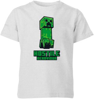 Minecraft Hostile Behaviour Kids' T-Shirt - Grey - 98/104 (3-4 jaar)