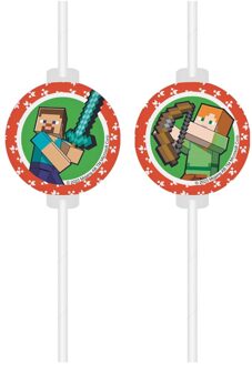 Minecraft Medaillon Rietjes (4st) Multikleur - Print