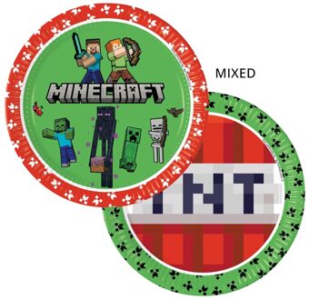 Minecraft Party Bordjes 23cm (8st) Multikleur - Print