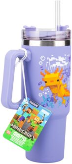 Minecraft Purple 900Ml Insulated Cup And Straw