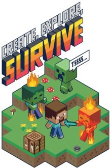 Minecraft Scene Unisex T-Shirt - White - S