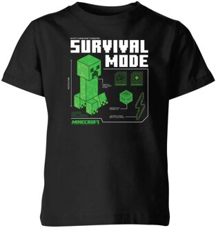 Minecraft Survival Kids' T-Shirt - Black - 110/116 (5-6 jaar)