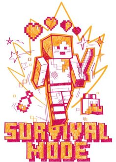 Minecraft Survival Mode Unisex T-Shirt - White - S