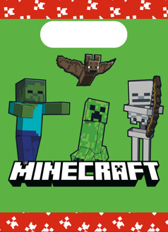 Minecraft Uitdeelzakjes (4st) Multikleur - Print