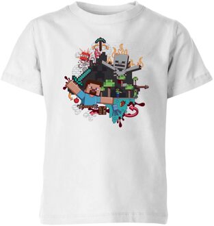 Minecraft Wall Art Kids' T-Shirt - White - 122/128 (7-8 jaar)