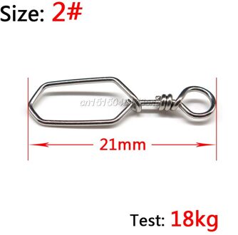 Minfishing 100 stks/partij Rvs Vissen snap vierkante swivel Vissen Haak Veiligheid Connector vissen Accessoires Size 2