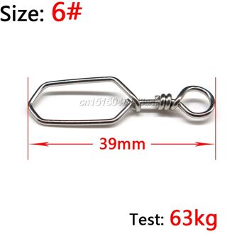 Minfishing 100 stks/partij Rvs Vissen snap vierkante swivel Vissen Haak Veiligheid Connector vissen Accessoires Size 6