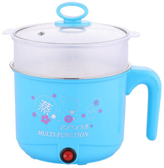 Mini 1.8L Elektrische Fornuis Elektrische Anti-aanbak Pan Koken Apparatuur Stoomboot Pot Elektrisch Fornuis Stoomboot 2 Lagen Praktische blauw